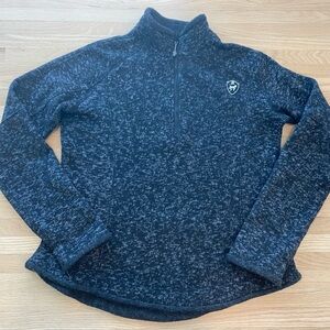 Gooderider fleece quarter zip equestrian gray melange  sweater XL